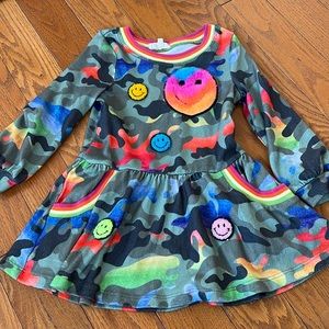BABY SARA 4T CAMO DRESS WITH SMILE PATCHES